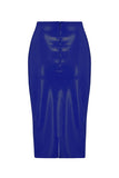 RoyalBlue Navy Latex Midi Skirt Elissa Poppy