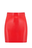 Scarlet Red Latex Mini Skirt Elissa Poppy