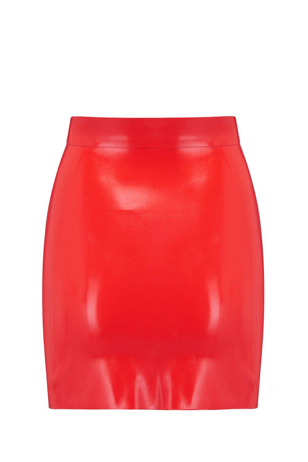 Scarlet Red Latex Mini Skirt Bespoke Fetish Clothing Elissa Poppy Darkest Fox