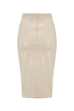 White Ivory Latex Midi Skirt Elissa Poppy