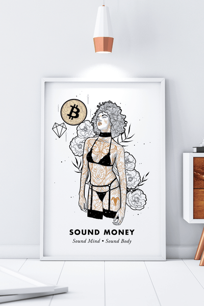 Bitcoin Art in Frame • Emily x Sound Money Wolfmumma
