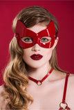 Red Hot Molded Leather Cat Mask Fräulein Kink