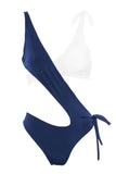 Edera Blue & White Swimsuit Hot Couture