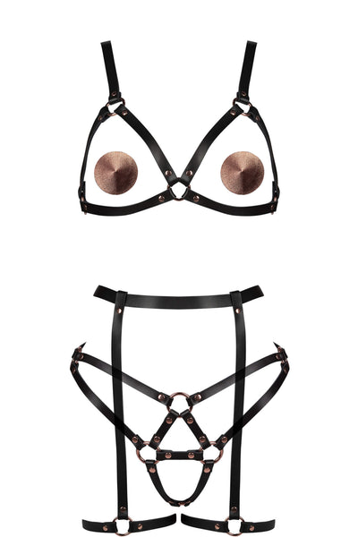 Insolence Rose Gold Lingerie Set • Real Leather Made in the Netherlands ...