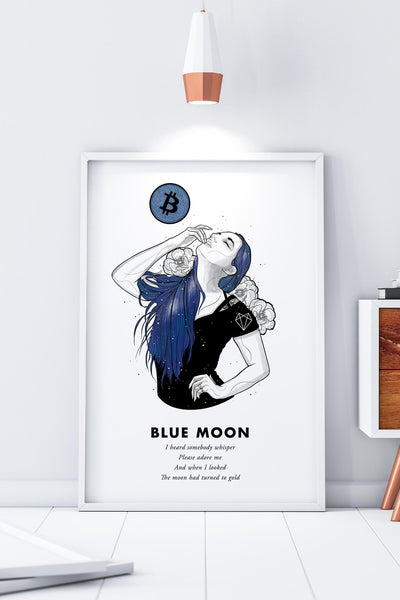 Bitcoin Art in Frame • Lexy x Blue Moon Wolfmumma