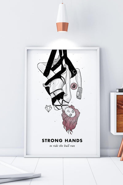 Bitcoin Art in Frame • Lissa x Strong Hands Wolfmumma