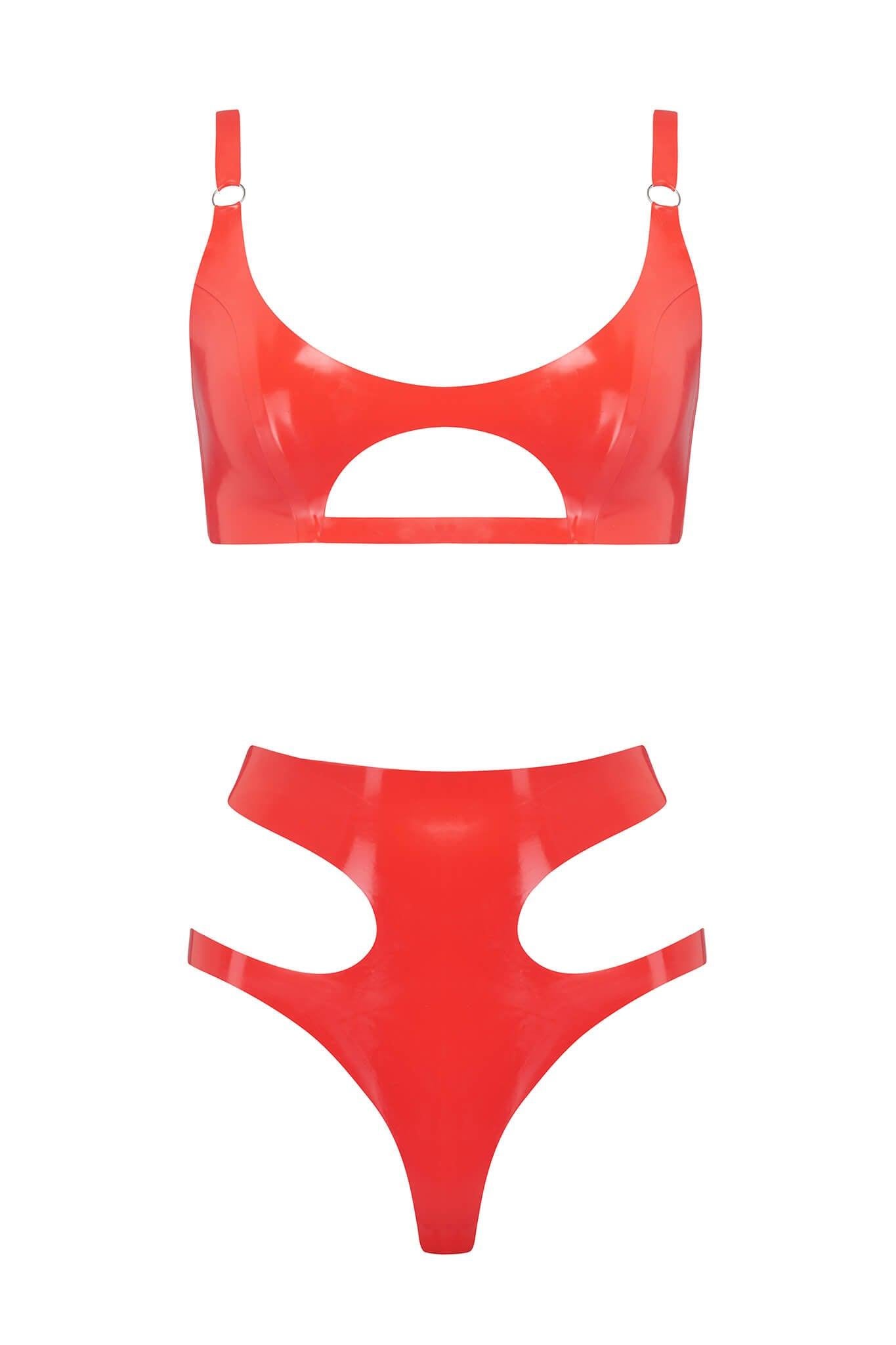 Latex Underwear - High Waisted Latex Thong – Latex Couture