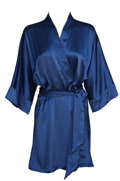 Midnight Blue Silk Kimono Rusalka Lingerie