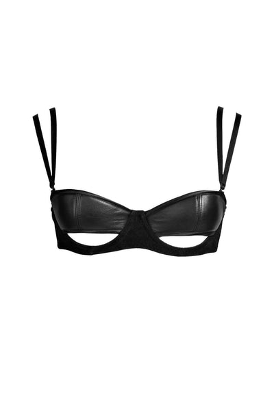 Ava Half Cup Leather Bra Something Wicked