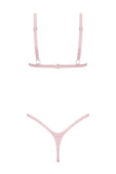 Baby Pink Latex Triangle Lingerie Set Elissa Poppy