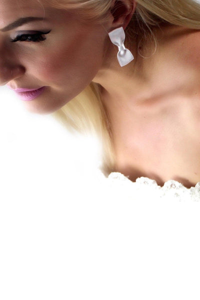 Femme Fatale White Earrings tyes.by.tara
